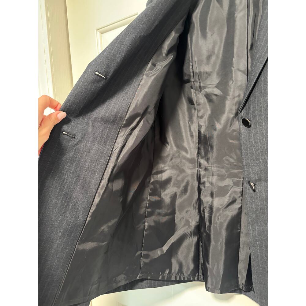 Calvin Klein Dark Gray Pinstripe Blazer Size 2 - Picture 8 of 11